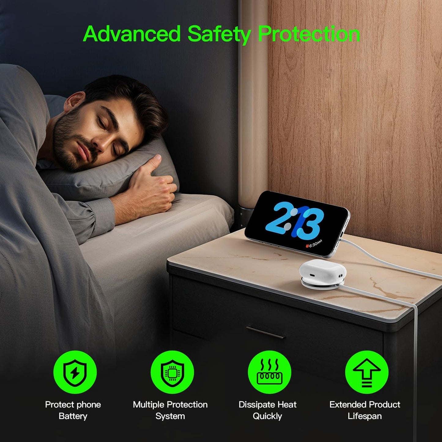 2025 Apple 15W Mag-Safe Charger (2 Pack) 4FT Magnetic Wireless Charger with 20W Fast Charging Block Compatible with iPhone17/16/15/14/13/12 Series & AirPods 4/3/2/Pro/for iPhone Wireless Charger Stand