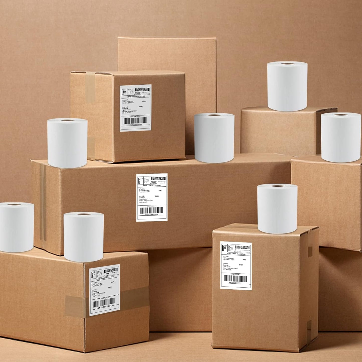 MFLABEL® 4x6 Direct Thermal Shipping Labels - 40 Rolls of 250 Labels, Compatible with Zebra ZP450 ZP500 ZP505 ZP2844, Thermal Printer Labels for USPS, UPS, FedEx, Amazon, Ebay, Shopify