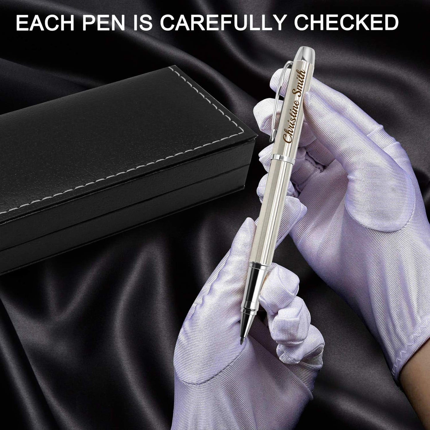 Amlion Personalized Pens Custom Engraved Pen with Name, Refillable Medium Refill, Personalized Gifts for Men Women