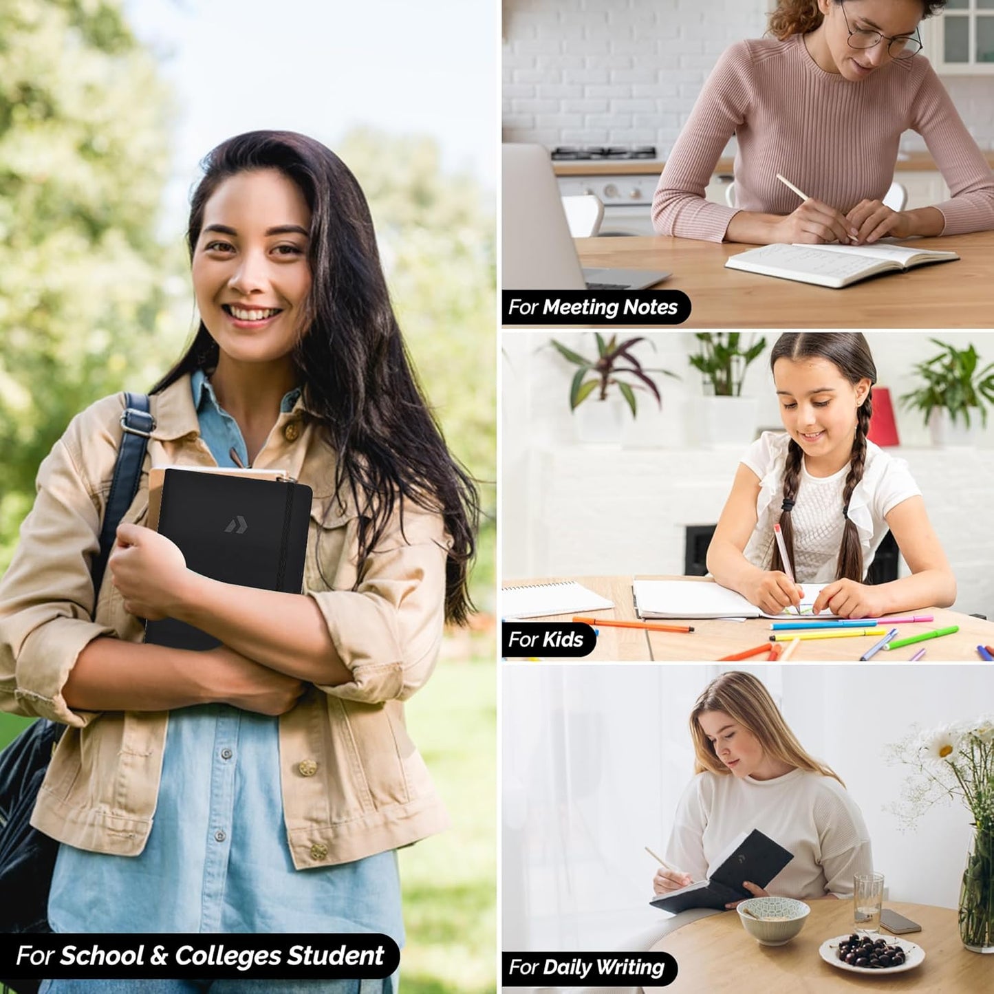 Nextnoid Hardcover Lined Journal Notebook - 120 GSM Thick Paper, Medium A5-256 Pages - Perfect For Writing, Journaling and Note-Taking (Brown, Ruled)