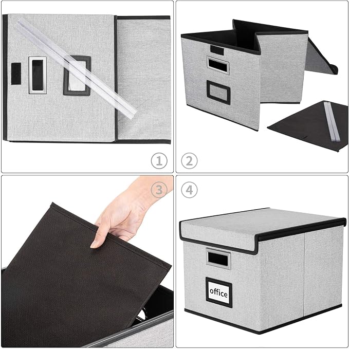 Collapsible File Storage Organizer Boxes - Image 7