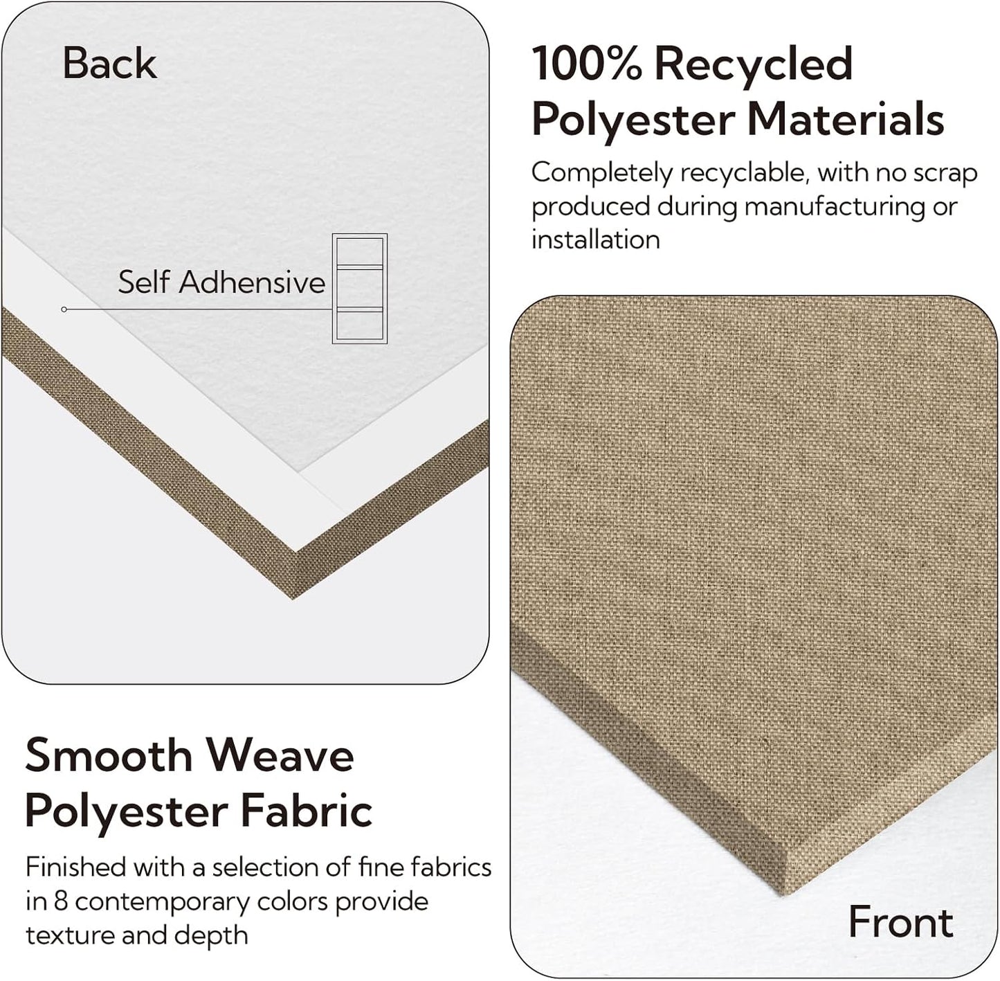 Olanglab Acoustic Panels 2 Pack, 48''x24'' Large Sound Panels, Fabric Wrapped Sound Proof Foam Panels for Walls, Sound Absorbing Panels for Recording Studio Acoustical Treatments (Khaki)