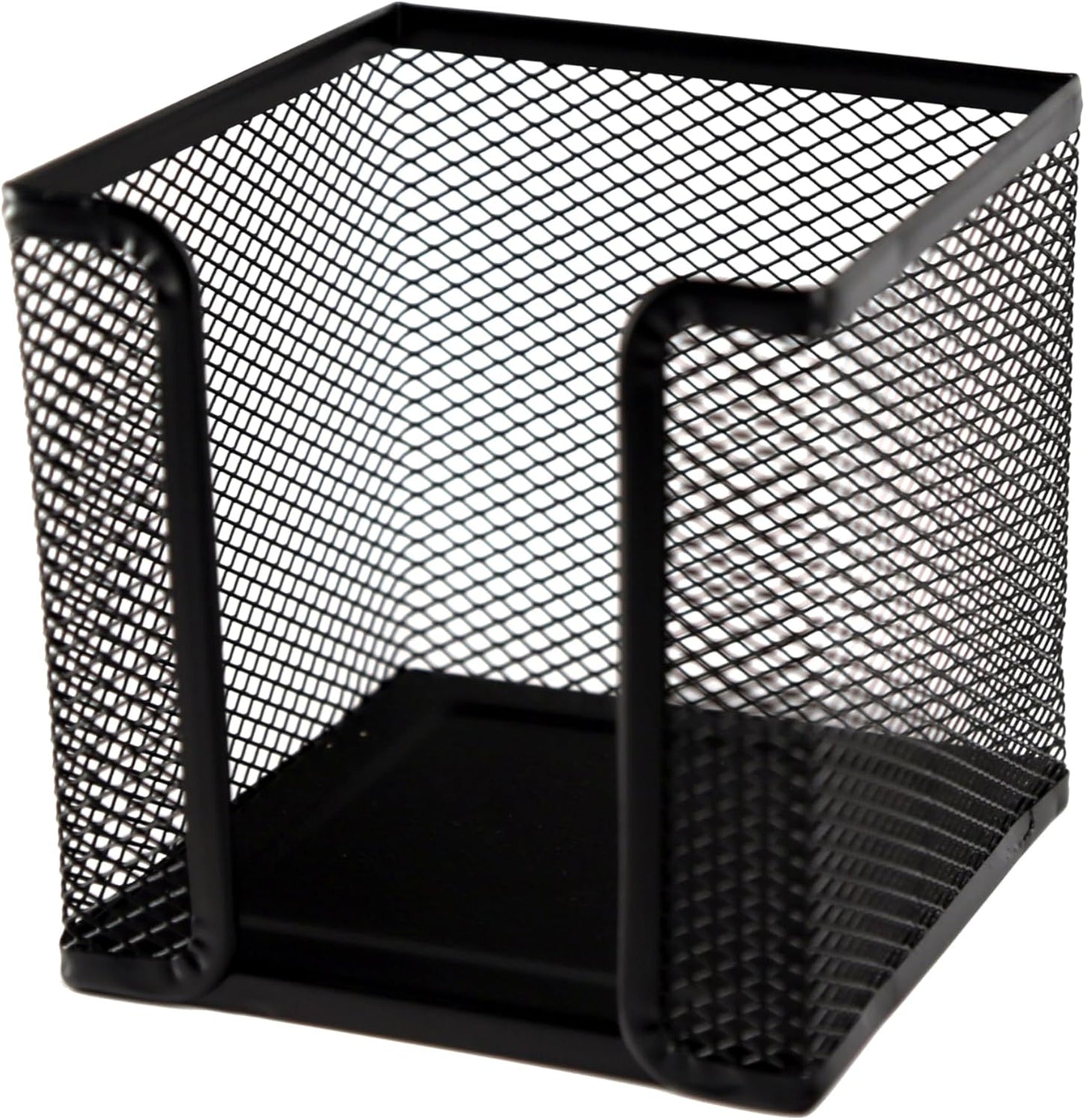 Huron Desktop Desk Sticky Note Pad Memo Note Cube Holder Dispenser for Office Home School, Black Metal Mesh (1/4/24/72) (24 pc)