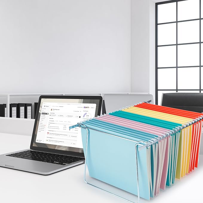 25 Packs Hanging File Folders, 5 Assorted Colors Hanging File Folders Letter - Image 7