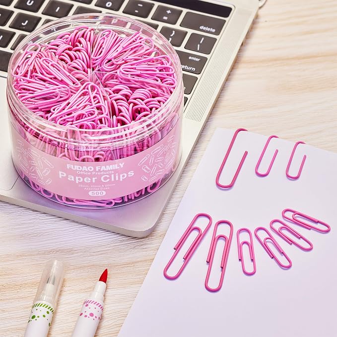 FUDAO FAMILY 500pcs Paper Clips Assorted Sizes, Medium and Large(1.1inch - Image 6
