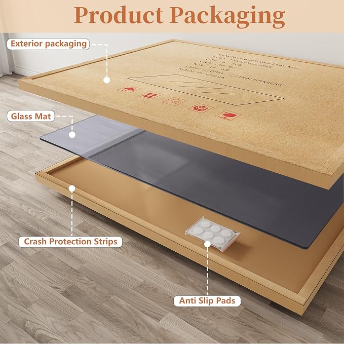 Tempered Glass Chair Mat for Carpet,30"x55" Office Mats for Rolling Chairs - Image 9