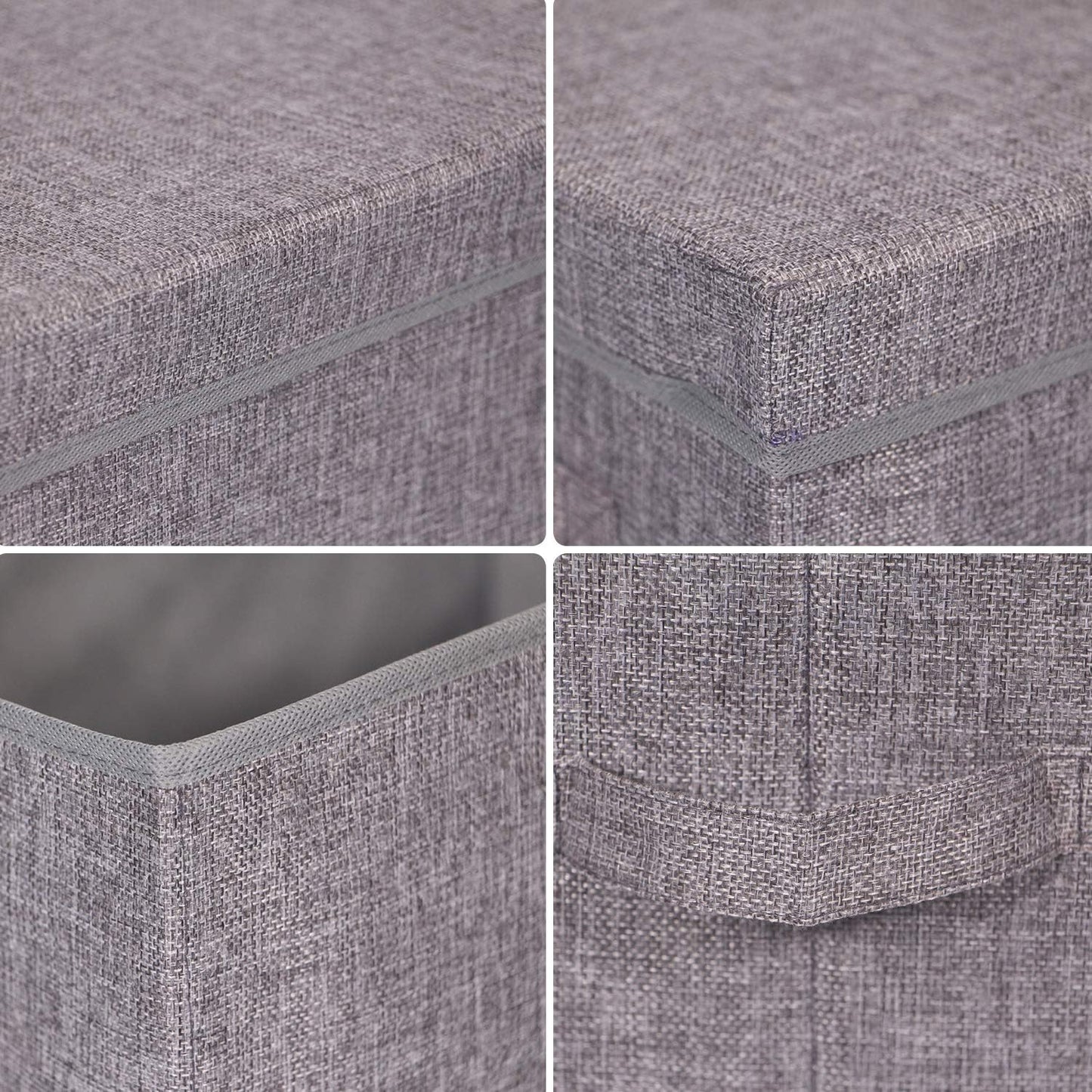 3 Pack Large Foldable Storage Box with Lids Fabric Storage Cube Organizer Cloth Containers Bins Baskets for Closet Clothes Clothing Bed Room