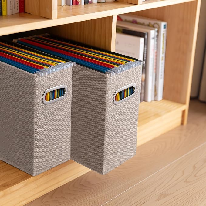 8 Pack Letter Size File Storage Box Collapsible,Fabric Hanging File Folders - Image 7