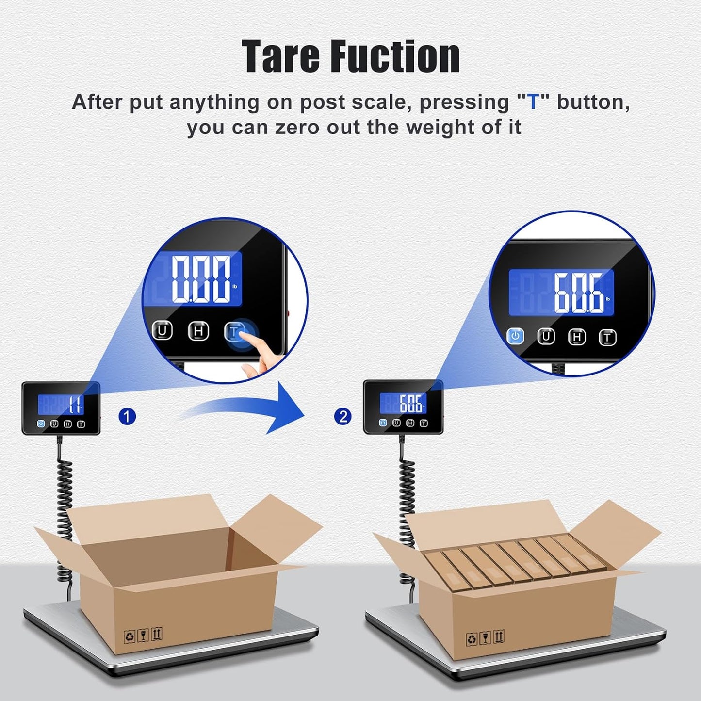Shipping Scale, 660lbs Heavy Duty Digital Postal Scale for Packages, 0.35oz High Accurate Postage Scale for Small Business, Luggage, Home Use, Battery & Charging Cable Include