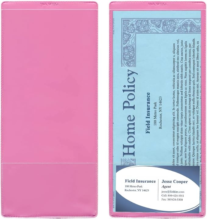 StoreSMART® - Pink Plastic Policy/Lotto Ticket Holders - 300-Pack - INS30-PK-300 by StoreSMART
