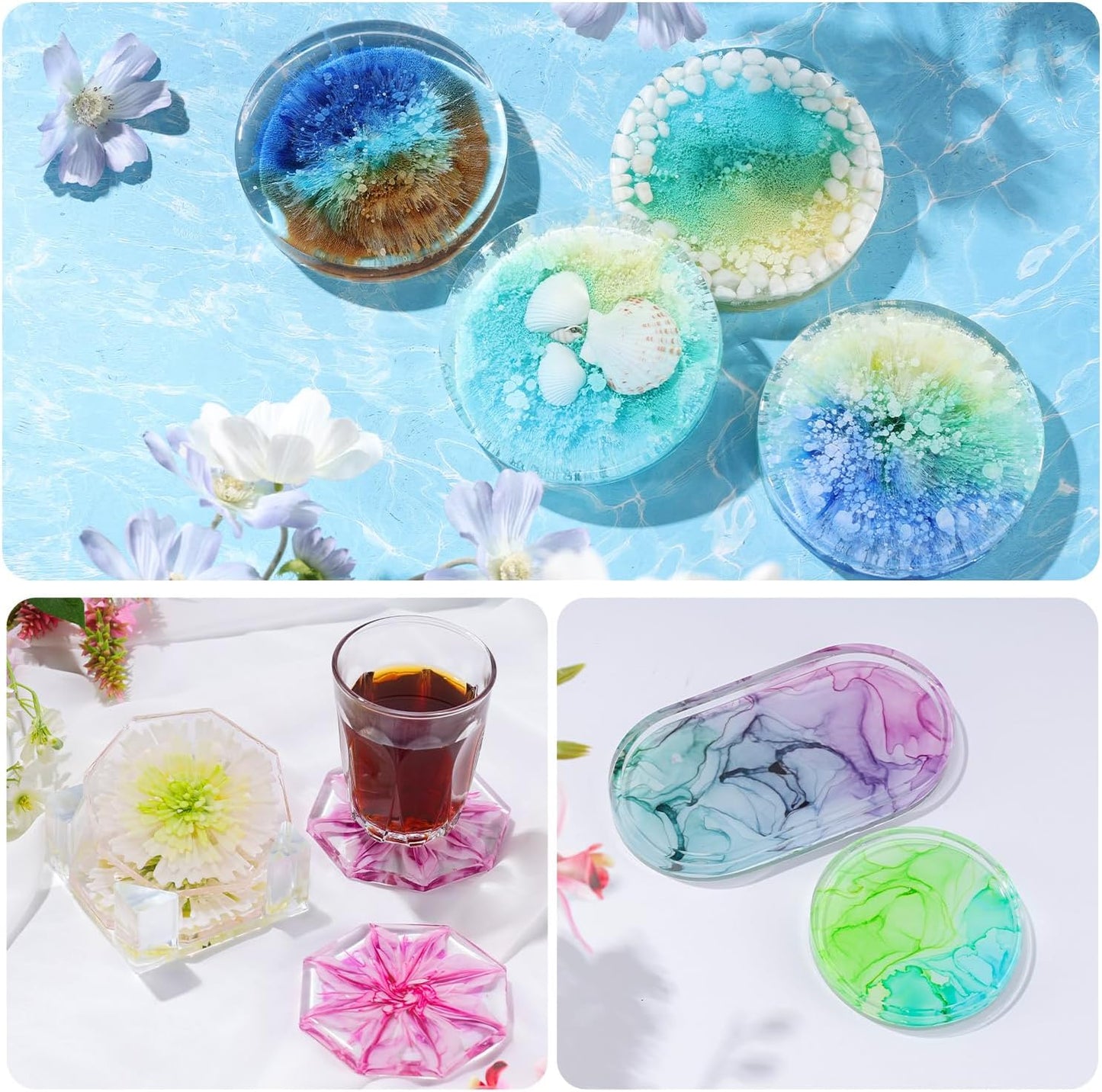 LET'S RESIN 48pcs Concentrated Alcohol Ink Set, Vibrant Colors Alcohol-Based Resin Ink for Epoxy Resin, Alcohol Paint Dye for Resin Art, Tumblers, Epoxy Resin (Each 0.35oz)