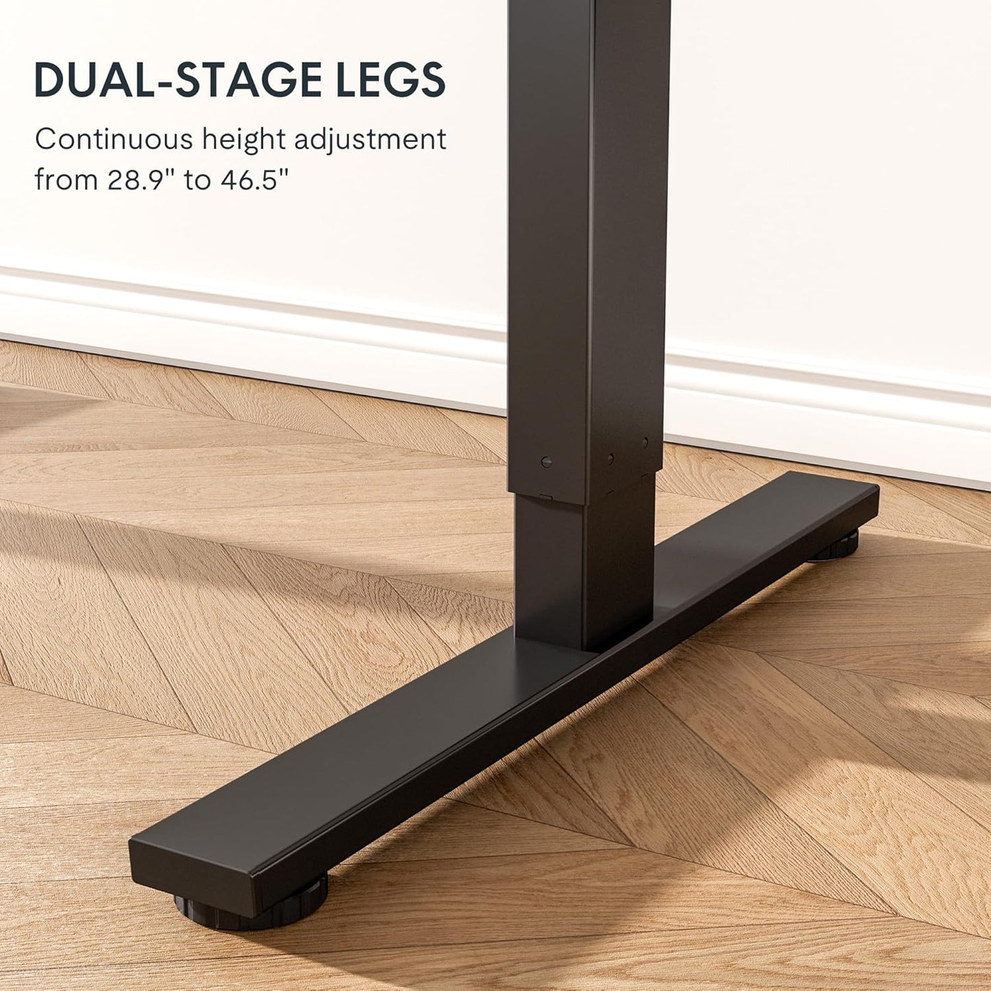 FLEXISPOT EN1 Whole-Piece Standing Desk 48 x 24 Inches Electric Height Adjustable Desk for Home Office (Black Frame + Black Table Top)