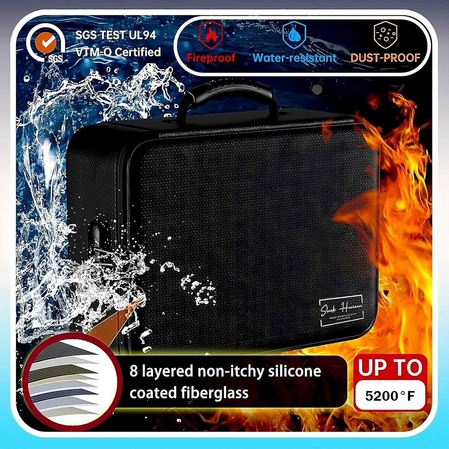 Fireproof Document Organizer Bag with Lock, 13 Labeled Pockets & Passport Pouch โ Waterproof File Folder for Home, Office & Travel