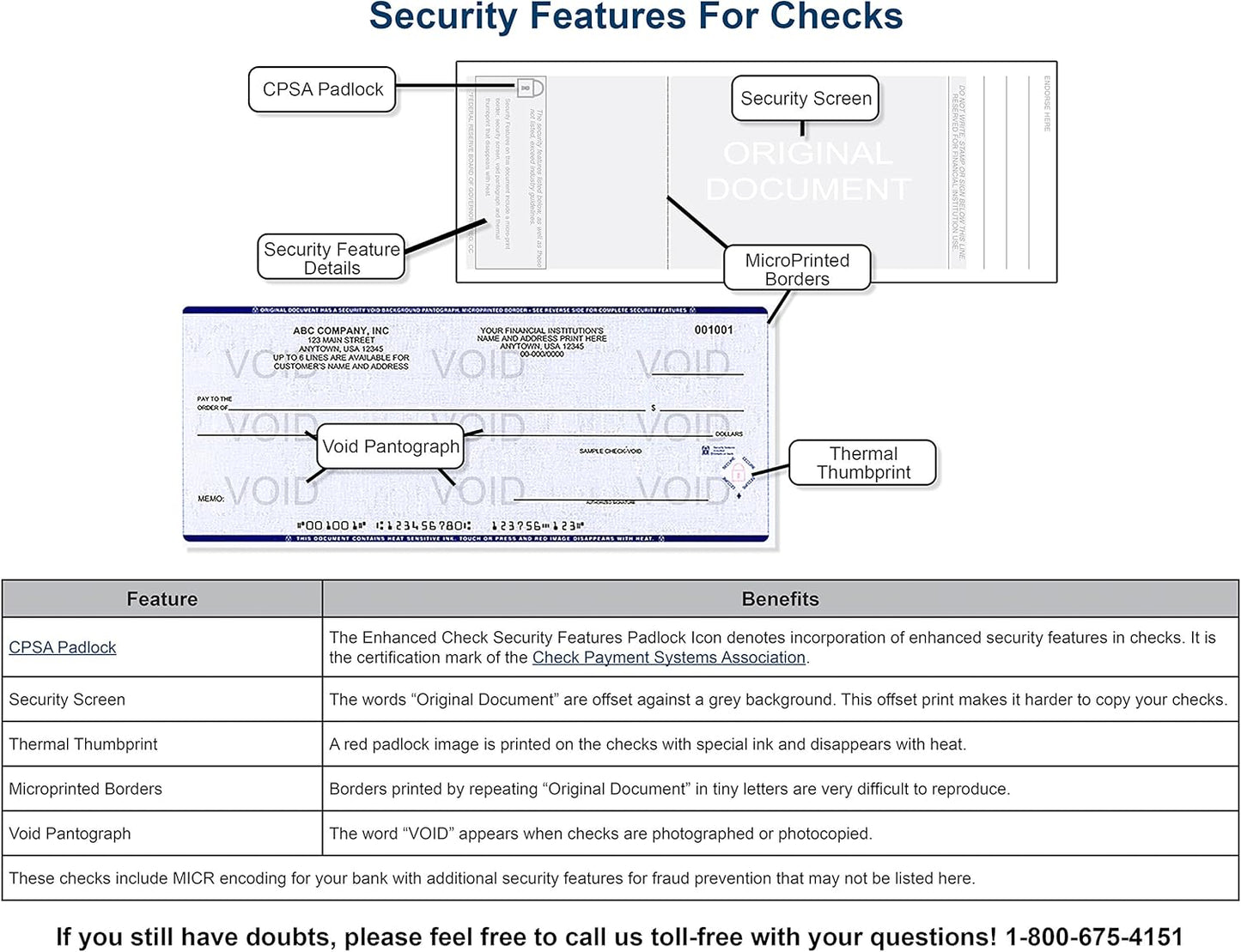 Computer Checks on Top - Custom Laser Business Checks Compatible with QB accounting software, Blue (1000)