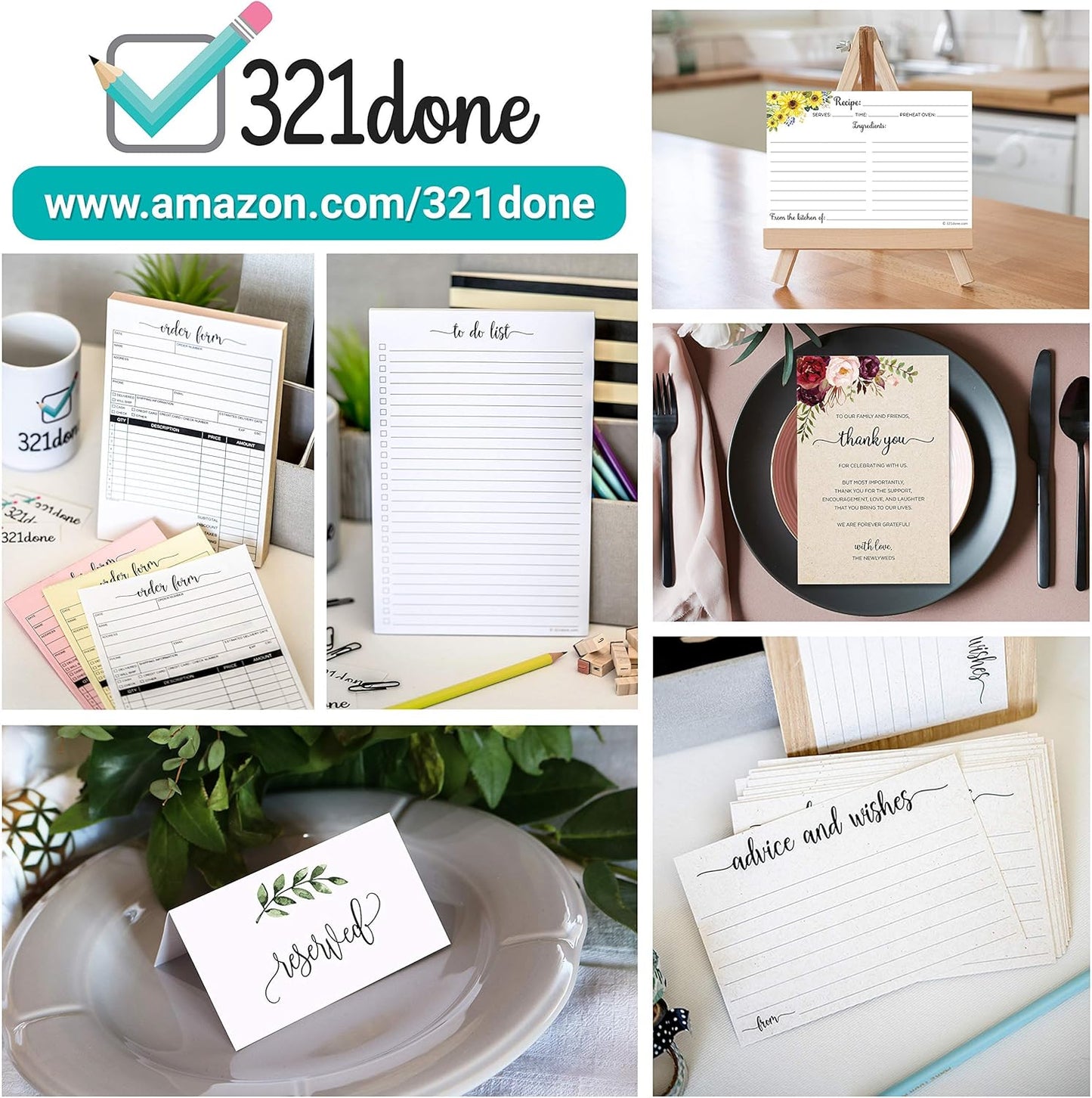 321Done 2-Part Blank Carbonless Notepad, 8.5x11 Portrait, Made in USA, Carbon Duplicate Copy Paper for Sketching, Drawing, Drafting, Memo Pad, Meeting Notes (50 Sets) White/Yellow