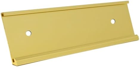 2x12 Executive Name Plate Holder, Yellow Aluminum Adhesive Door Mount for Wall Plaques, Mailbox Signs and Cubicles | Made in USA