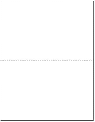 50-Sheet Pack Of 110lb White Cardstock Thick Perforated Paper, 8.5x11 With 2 Per Page - 5.5x8.5 - Blank Heavy Weight Cover Card Stock - 50 Sheets With 100 Cards (2up - 5.5x8.5)
