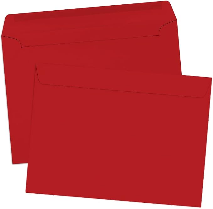 LUXPaper 9 x 12 Booklet Envelopes | Holiday Red | 60lb. Text | 500 Qty - Image 3