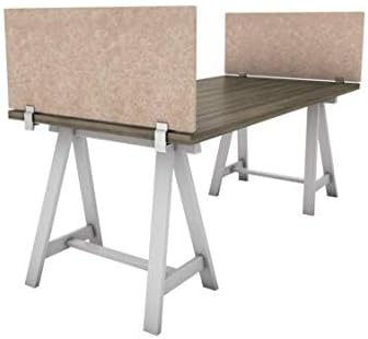 OBEX Panel Desk Mounted PET Privacy Screen, 18" x 30", Sand