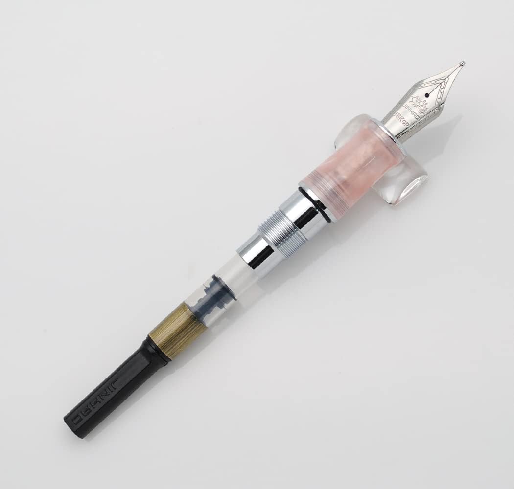 JINHAO 100 Fountain Pen with Ink Converter (Medium Nib 0.7mm, Sakura Pink with Silver Clip)