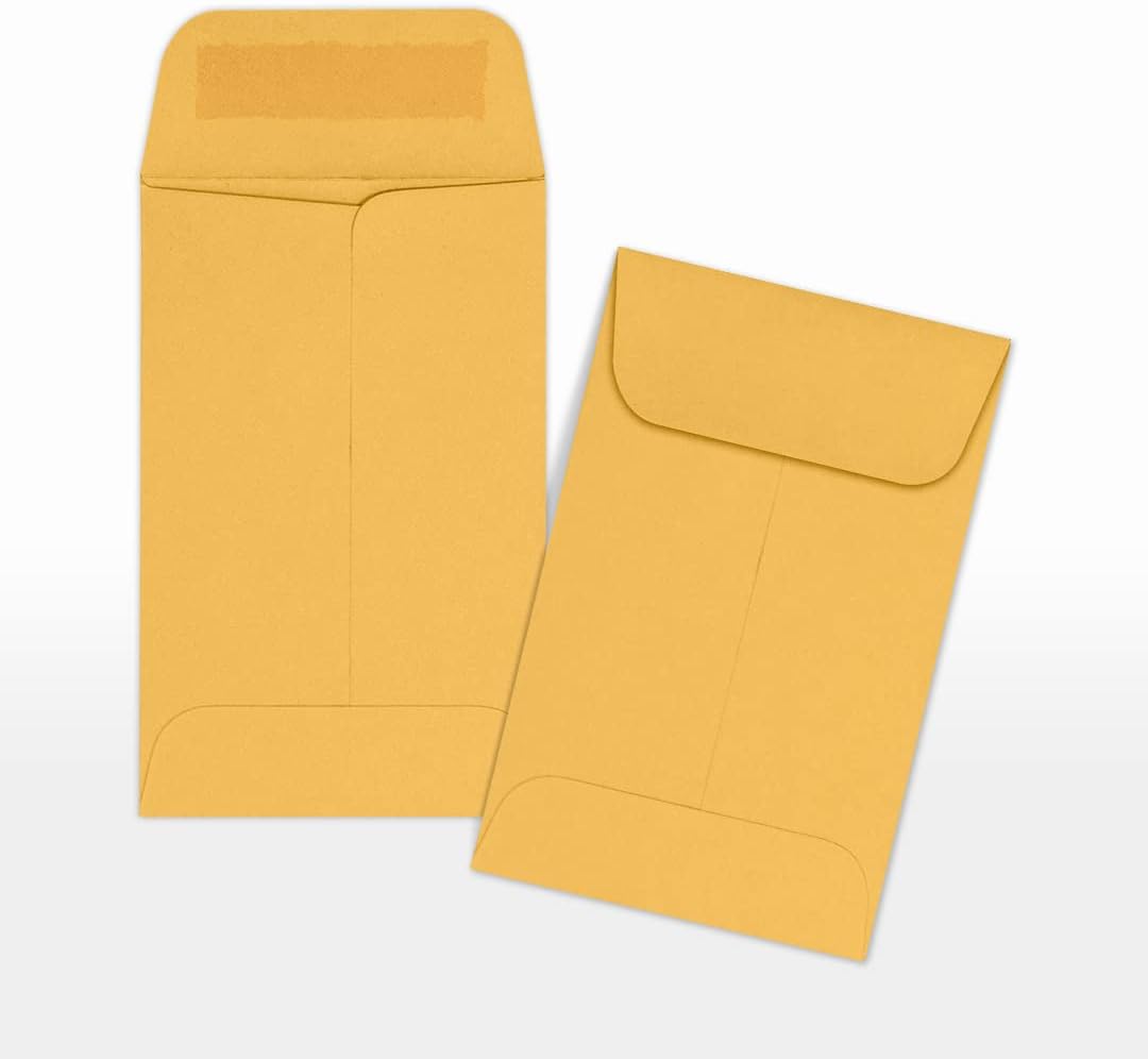 LUXPaper #1 Coin Envelopes | 2 1/4" x 3 1/2" | Brown Kraft | 24lb. Text | 1,000 Qty