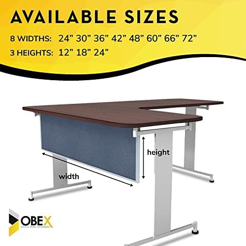 OBEX Acoustic Table Mounted Modesty Desk Privacy & Sound Absorbing Panel for Office Cubicles, 18" x 72", Twilight