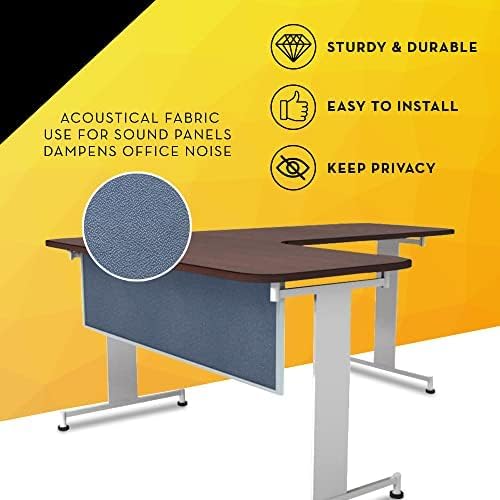 OBEX Acoustic Table Mounted Modesty Desk Privacy & Sound Absorbing Panel for Office Cubicles, 12" x 60", Twilight