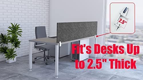 OBEX Panel Desk Mounted PET Privacy Screen, 18" x 60", Shadow