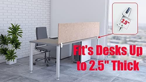 OBEX Panel Desk Mounted PET Privacy Screen, 18" x 42", Sand