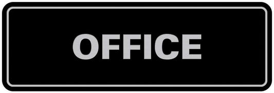 Signs ByLITA Standard Office Sign - Professional Business Signage - Easy to Install (Black/Silver) - Large 1 Pack