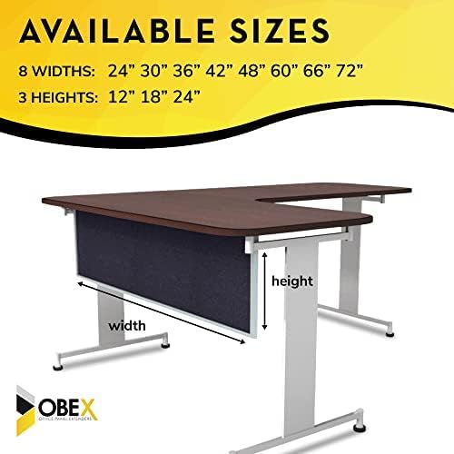 OBEX Acoustic Table Mounted Modesty Desk Privacy & Sound Absorbing Panel for Office Cubicles, 18" x 72", Slate