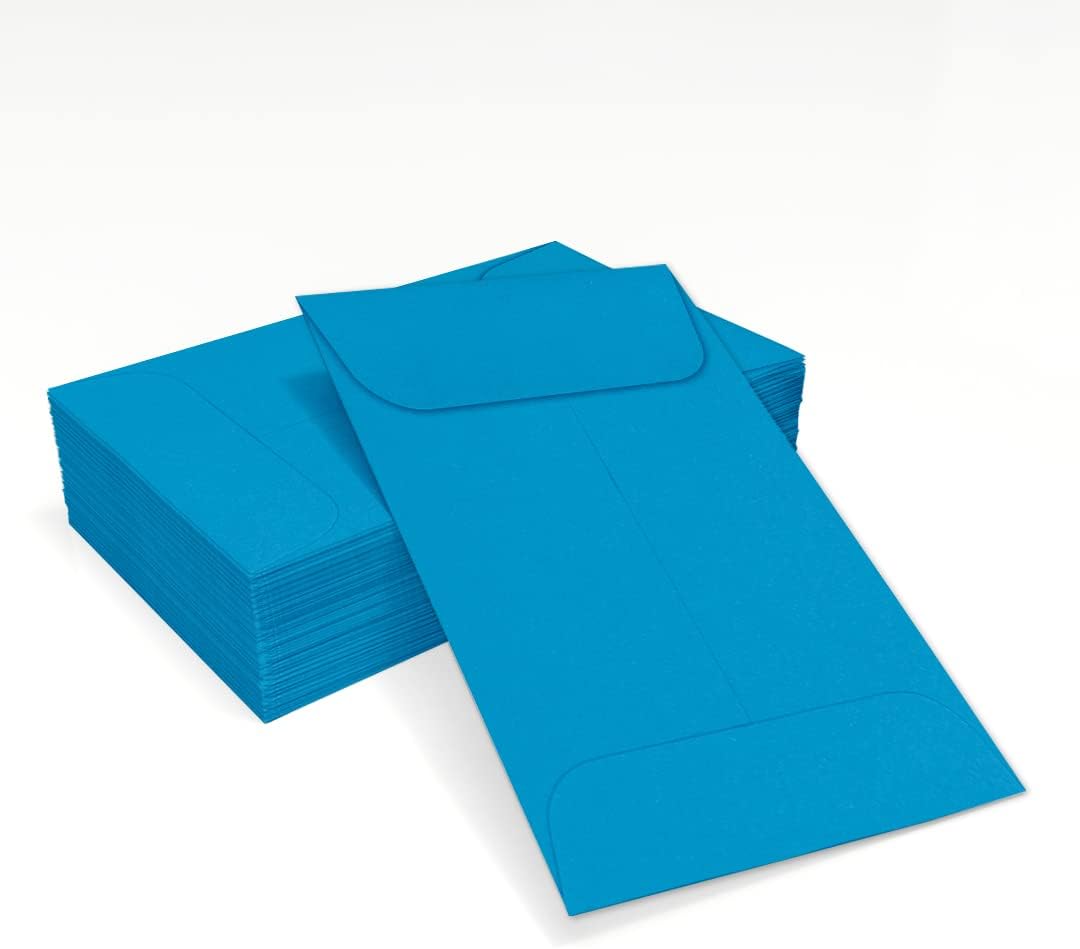LUXPaper #1 Coin Envelopes | 2 1/4" x 3 1/2" | Pool Blue | 80lb. Text | 1,000 Qty