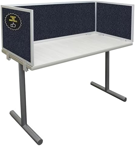 OBEX Acoustic Mounted Screen Privacy Panel Table Top Separator, Sound Blocking Desk Divider (Slate, 24" X 42")