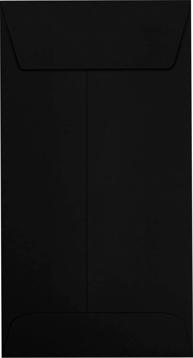 LUXPaper #7 Coin Envelopes | Peel & Press | 3 1/2" x 6 1/2" | Midnight Black | 80lb. Text | 500 Qty