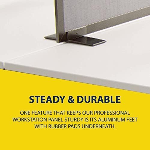 OBEX Acoustical Free Standing Privacy Screen, Cubicle Accessories Desk Privacy Panel, Desk Dividers for Office, Office Furniture Partitions Portable Sound Proof Dividers, 12" x 48", Graphite