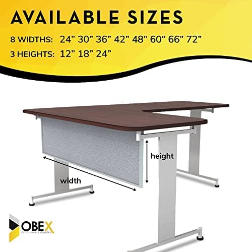 OBEX Acoustic Table Mounted Modesty Desk Privacy & Sound Absorbing Panel for Office Cubicles, 12" x 72", Overcast