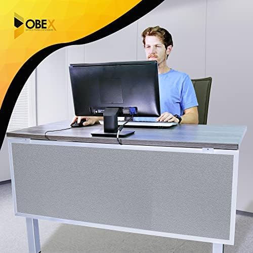 OBEX Acoustic Table Mounted Modesty Desk Privacy & Sound Absorbing Panel for Office Cubicles, 18" x 66", Overcast