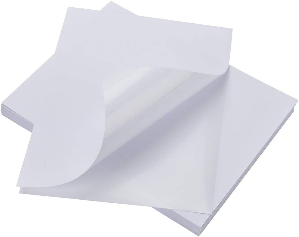 Sticker Paper, BESTEASY 8.5" x 11" Full Sheet Label Stickers for Laser Inkjet Printer, Self Adhesive Printer Paper Shipping Labels, White Matte Mailing Label Stickers (100 Sheets,100 Labels)