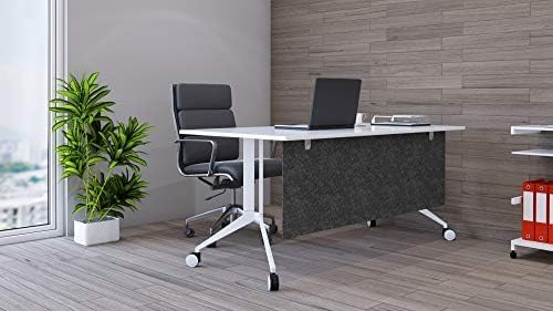 OBEX Modesty Desk PET Privacy Screen Acoustic Sound Absorbing Panel Ideal for Reception, Student Table or Office Cubicles Workstations, 18" x 42", Shadow