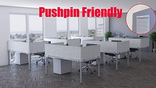 OBEX Panel Desk Mounted PET Privacy Screen, 18" x 24", Stone