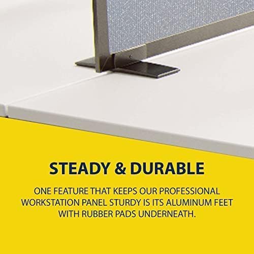 OBEX Acoustical Free Standing Privacy Screen, Cubicle Accessories Desk Privacy Panel, Desk Dividers for Office, Office Furniture Partitions Portable Sound Proof Dividers, 12" x 36", Overcast