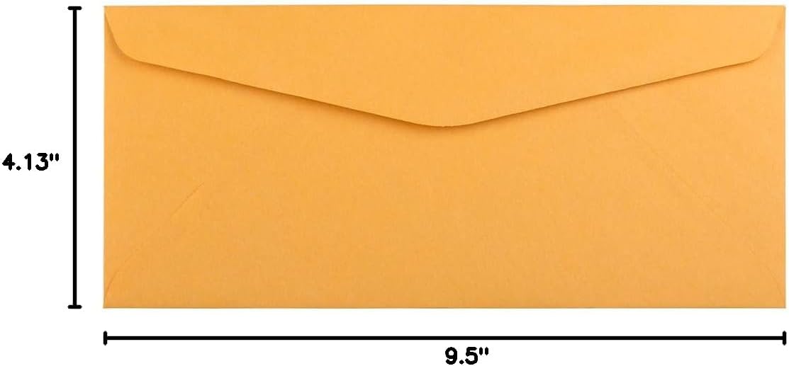 JAM PAPER #10 Business Commercial Envelopes - 4 1/8 x 9 1/2 - Brown Kraft Manila - Bulk 1000/Carton