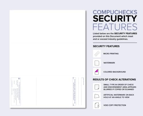 Business Voucher Check Stock - Computer Laser Checks - 1000 Sheets, Check on Bottom, Brown Diamond