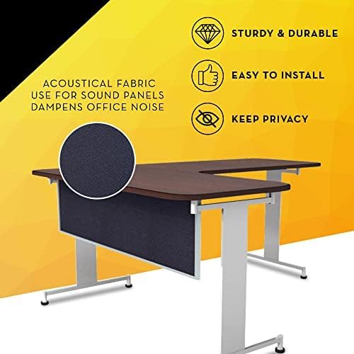 OBEX Acoustic Table Mounted Modesty Desk Privacy & Sound Absorbing Panel for Office Cubicles, 12" x 42", Slate