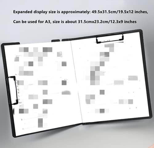 Black Clipboard Folder, A4 Clipboard Horizontal and Vertical Metal Clips | 2 - Image 4