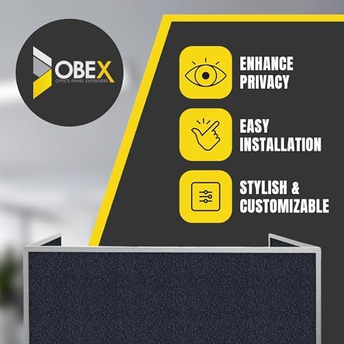 OBEX Acoustic Mounted Screen Privacy Panel Table Top Separator, Sound Blocking Desk Divider (Slate, 18" X 72")