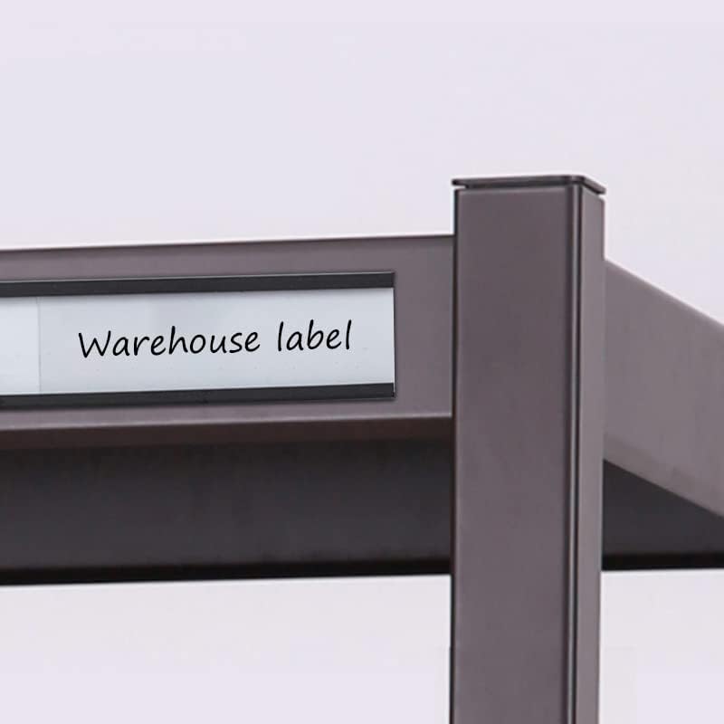 C Channel Magentic Label Holders 1x2 Inch with Paper Inserts and Clear Plastic Protectors,Magnetic Data Card Holders File Cabinet Labels,Pack of 100