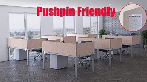 OBEX Panel Desk Mounted PET Privacy Screen, 18" x 48", Sand