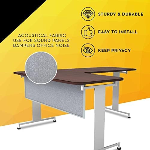 OBEX Acoustic Table Mounted Modesty Desk Privacy & Sound Absorbing Panel for Office Cubicles, 18" x 60", Overcast
