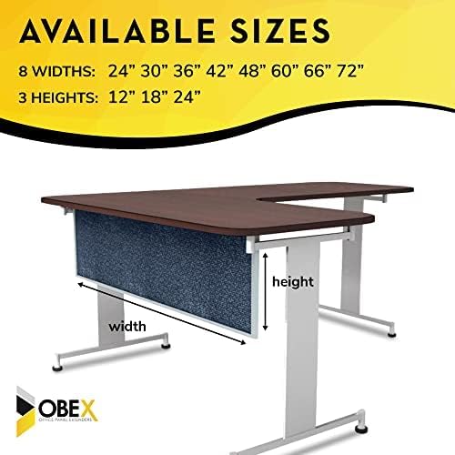 OBEX Acoustic Table Mounted Modesty Desk Privacy & Sound Absorbing Panel for Office Cubicles, 12" x 72", Graphite